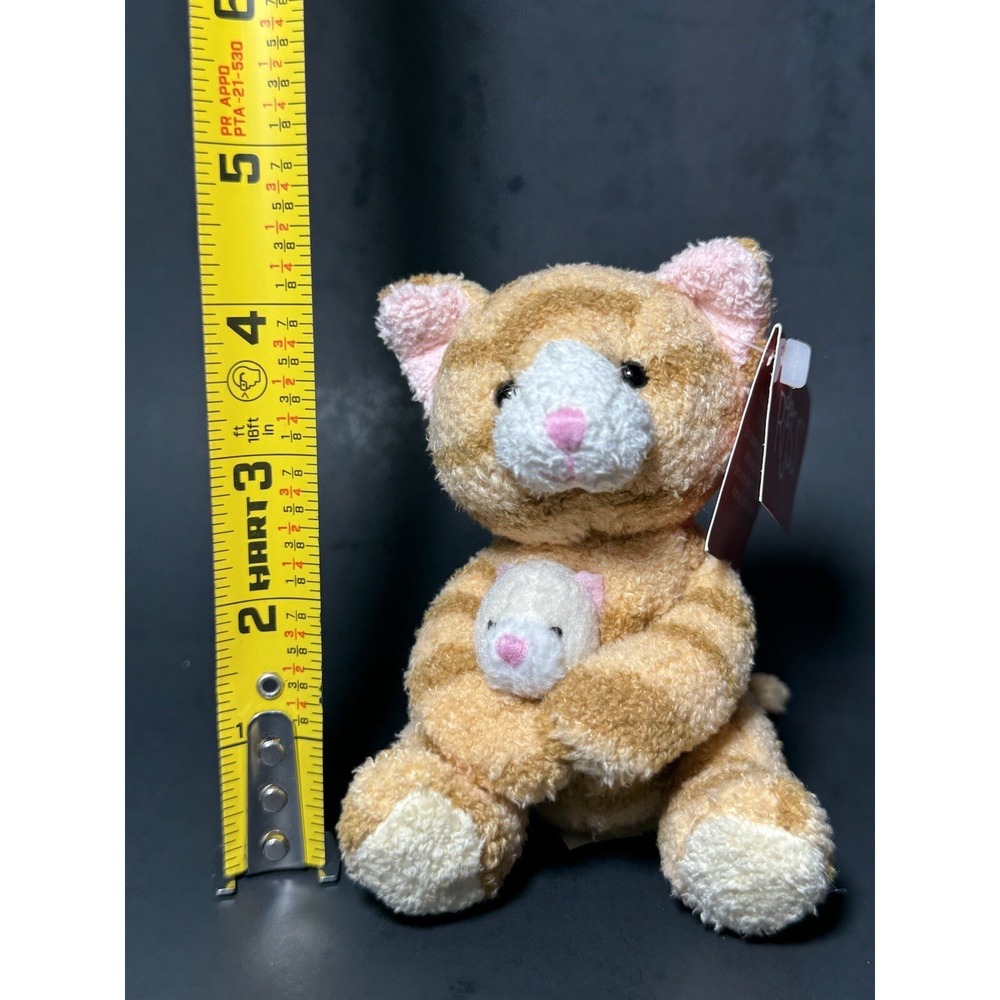 Vintage Russ Luv Pets Mother Tabbies Cat and Baby Bean Bag Plush 4" - Picture 6 of 11